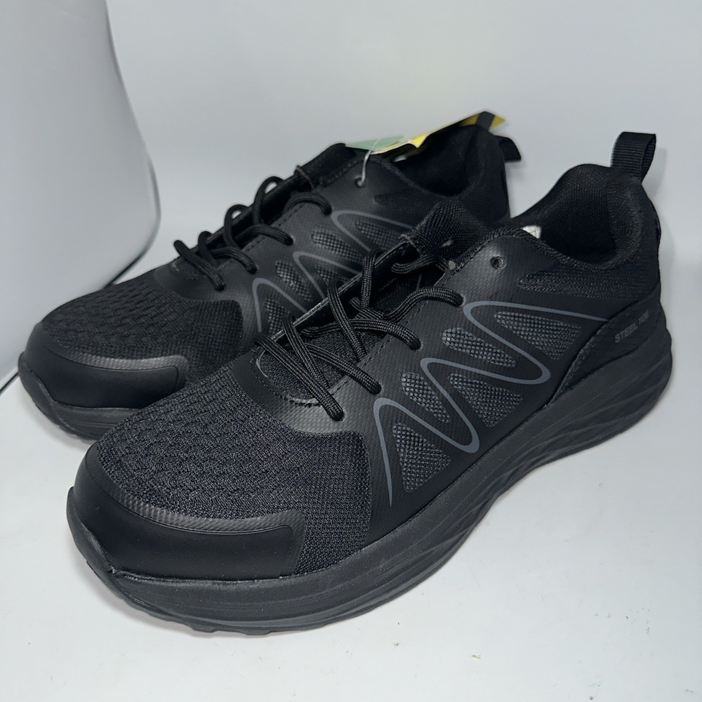 Brazos Contractor Steel Toe Warehouse  Work‎ Shoes Sz 9 1/2 Black Sneakers